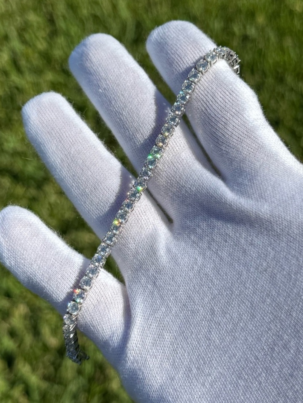 925 Silver, 11.7CTW Moissanite Tennis Bracelet